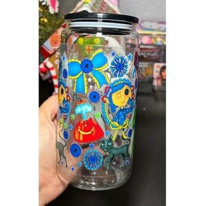 Cartoon graphic ribbon bows  16oz cup